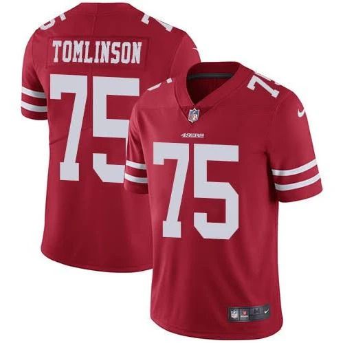 Men San Francisco 49ers 75 Laken Tomlinson Nike Red Vapor Limited NFL Jersey